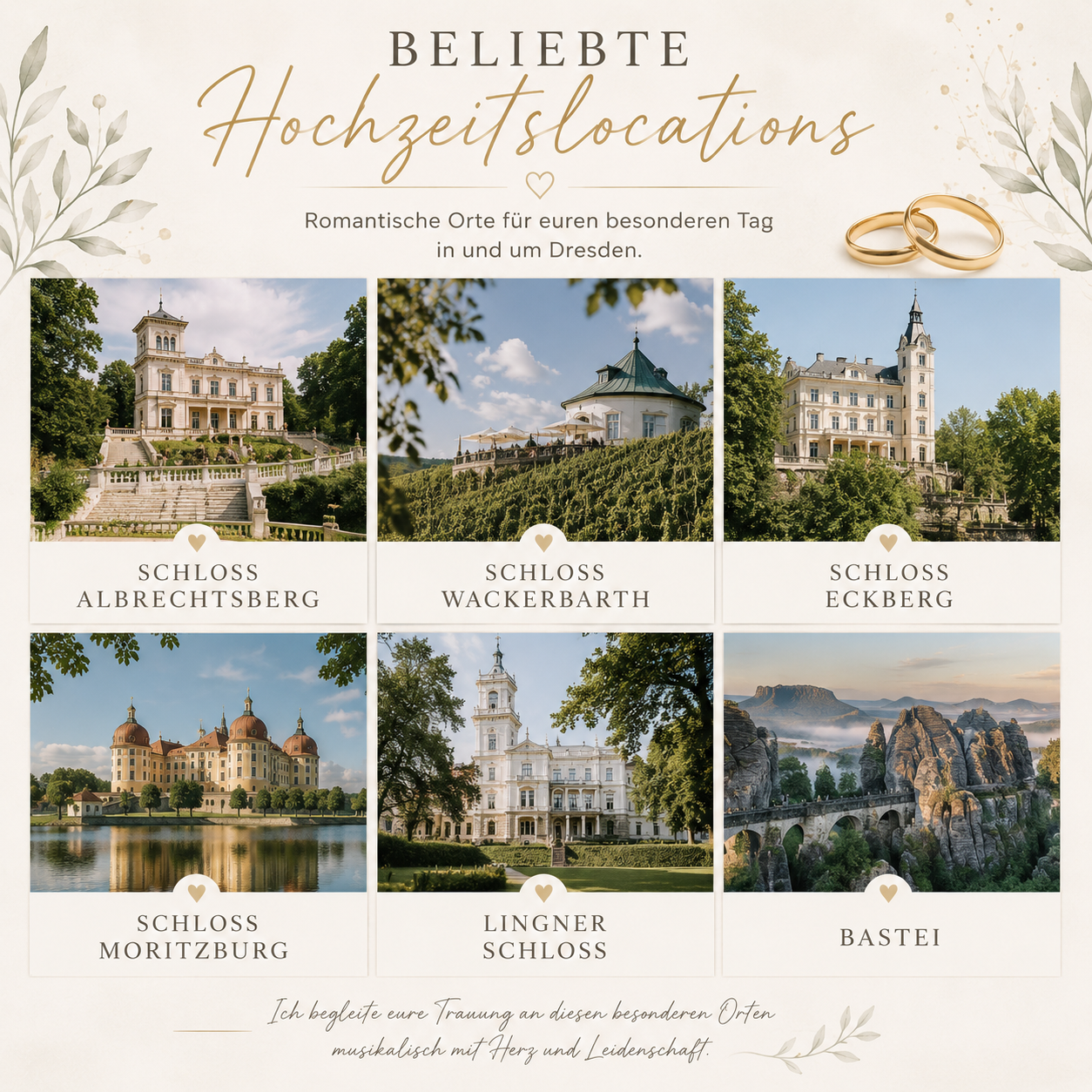 Beliebte Hochzeitslocations Sachsen Karte mit beliebten Hochzeitslocations in Dresden und Sachsen